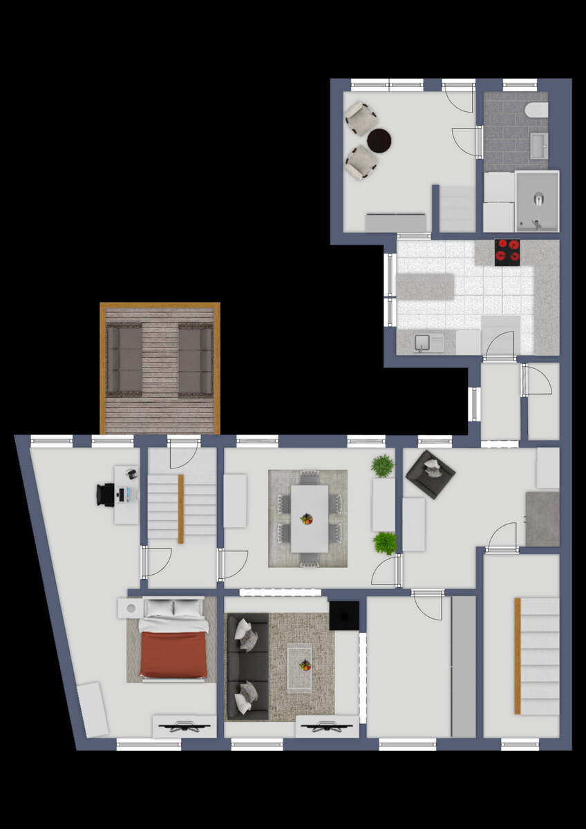 Grundriss Obergeschoss Reihenmittelhaus Duisburg