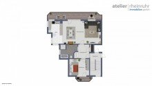 Grundriss Wohnen mit Niveau: stilvolle 2,5 Zimmer-Wohnung mit zwei Balkonen in OB-K�nigshardt