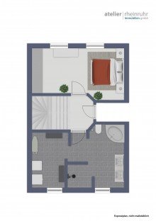 Grundriss Obergeschoss Alt-Marl: Exklusives Reihenendhaus mit Pool
