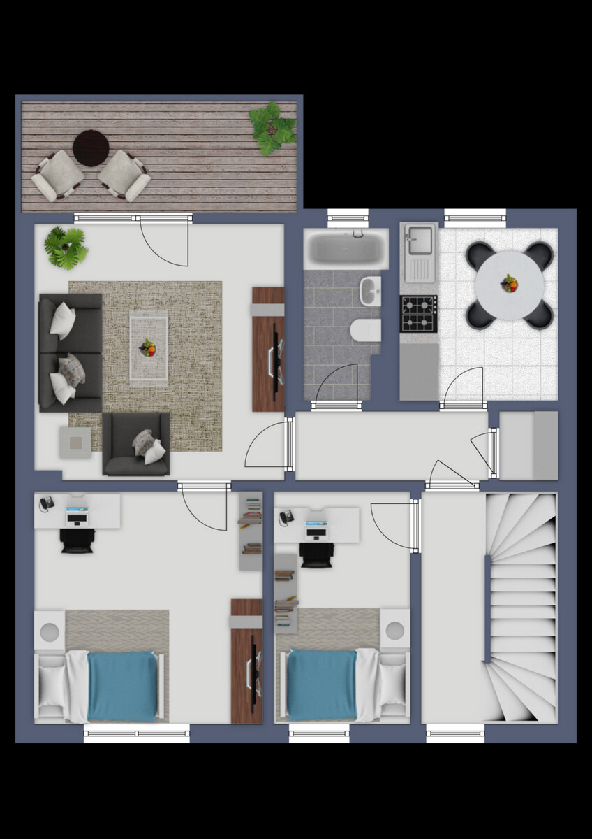 Grundriss Obergeschoss Zweifamilienhaus Bottrop / Bottrop-Vonderort