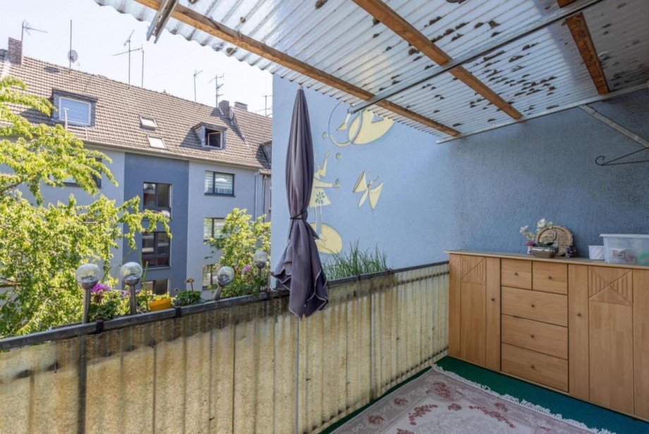 Balkon am Wohnzimmer Etagenwohnung Duisburg