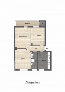 Grundriss Hervest: Sch�ne 3,5 Zimmer-Wohnung mit Charme