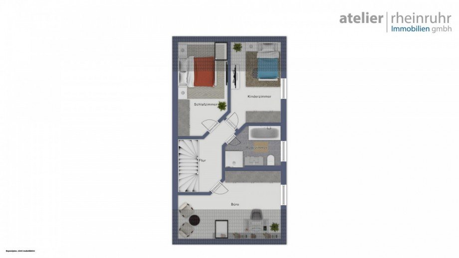 Grundriss Obergeschoss Reihenendhaus Voerde