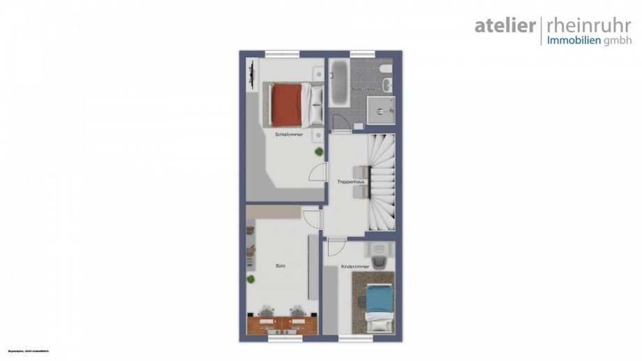 Grundriss Obergeschoss Reihenendhaus Gladbeck
