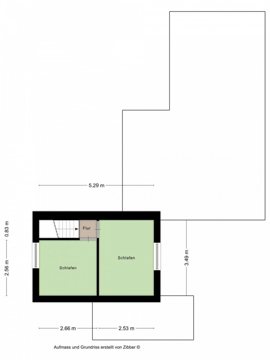 Grundriss Hinterhaus links OG Mehrfamilienhaus Oberhausen