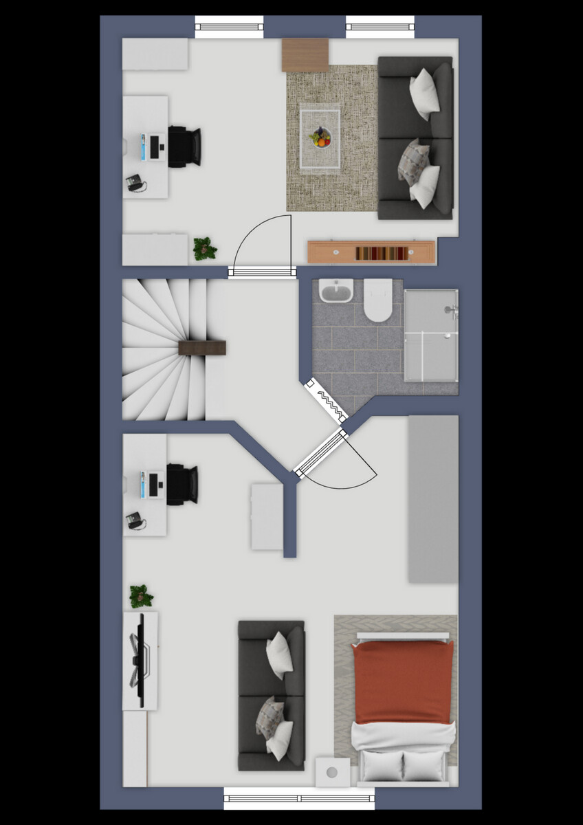 Grundriss Obergeschoss Reihenmittelhaus Oberhausen