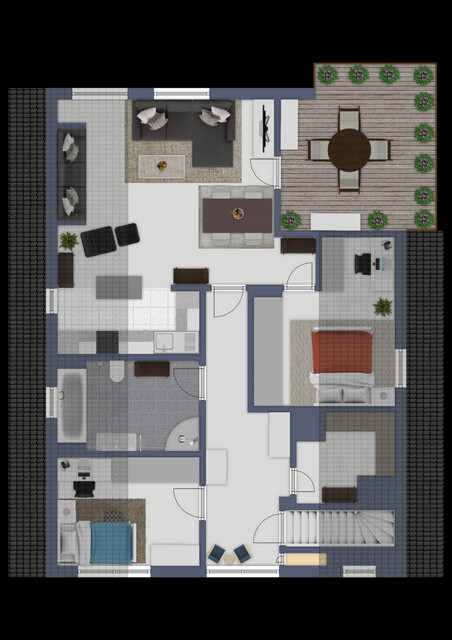 Grundriss Dachgeschosswohnung Oberhausen