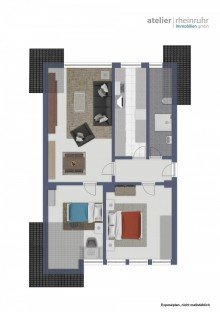 Grundriss Dachgeschoss OB-D�mpten: gem�tliche 3,5 Zi Dachgeschosswohnung
