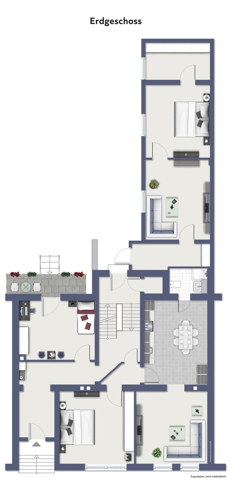 Grundriss Erdgeschoss Mehrfamilienhaus Oberhausen
