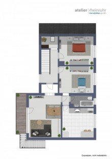 Grundriss Obergeschoss Zweifamilienhaus mit gro�em Grundst�ck in ruhiger Lage von Oberhausen Sterkrade-Nord