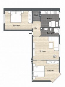 Grundriss Helle Erdgeschosswohnung in Oberhausen-Stadtmitte