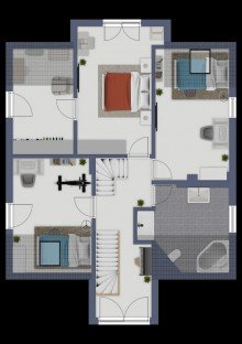 Grundriss Obergeschoss Schick, modern, nachhaltig f�r die Familie in Gro� Reken