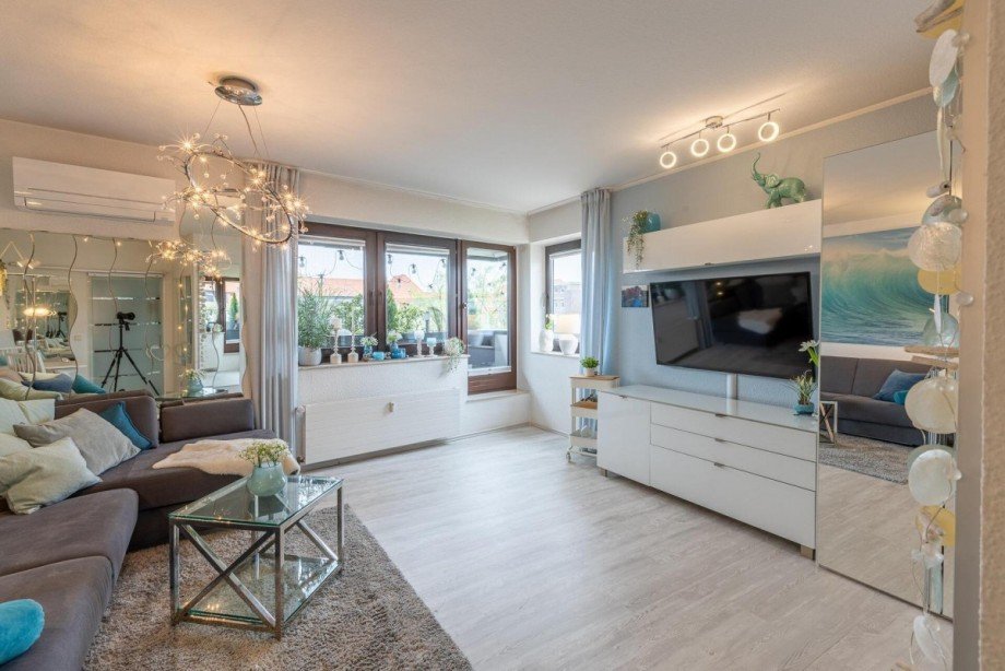 Wohnzimmer Dachgeschosswohnung Oberhausen
