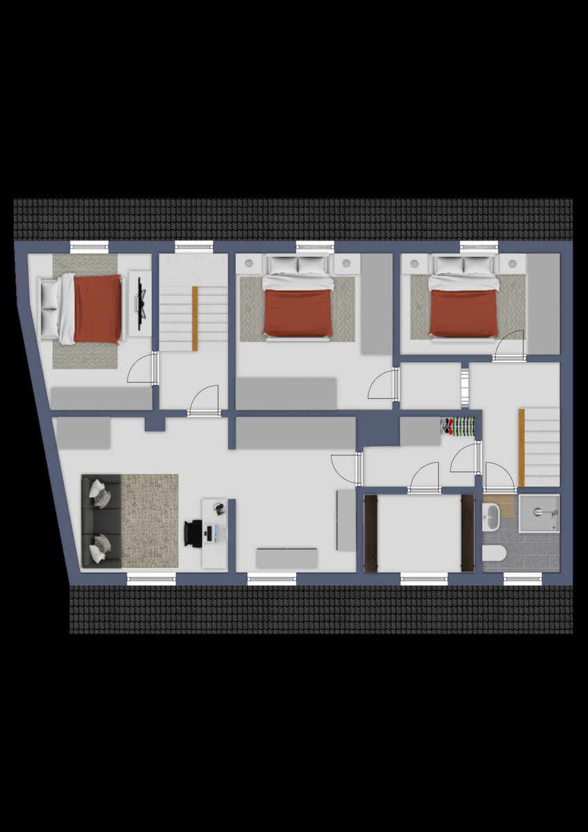 Grundriss Dachgeschoss Reihenmittelhaus Duisburg