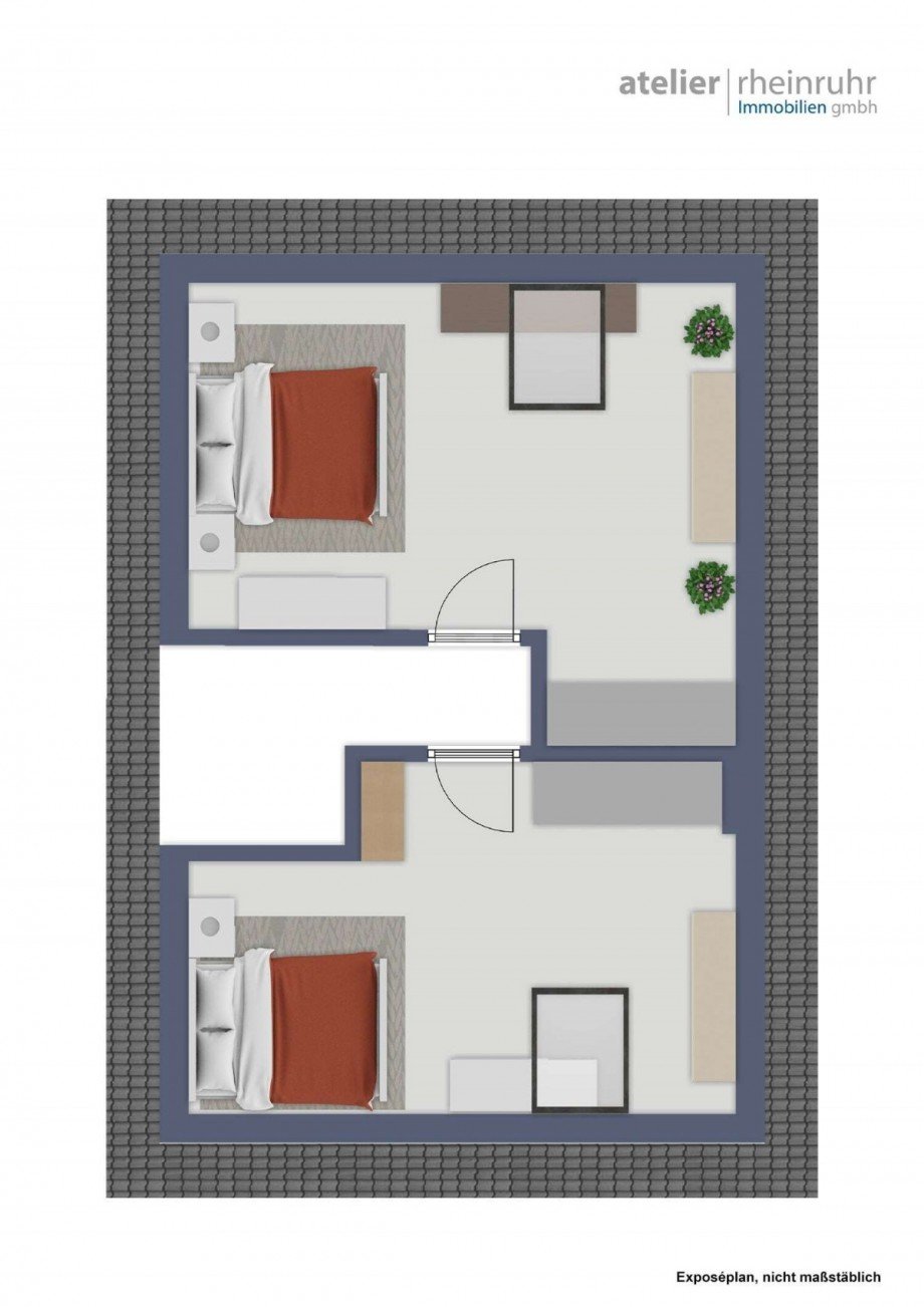 Grundriss Dachgeschoss Reihenendhaus Marl
