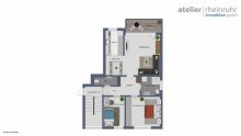 Grundriss Echte Perle im Erdgeschoss mit Balkon und Garage in OB-Styrum