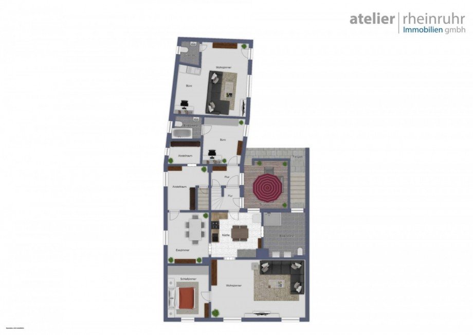 Grundriss EG Mehrfamilienhaus Oberhausen