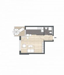 Grundriss Top Kapitalanlage: moderne 1-Zi-Wohnung in Neuss