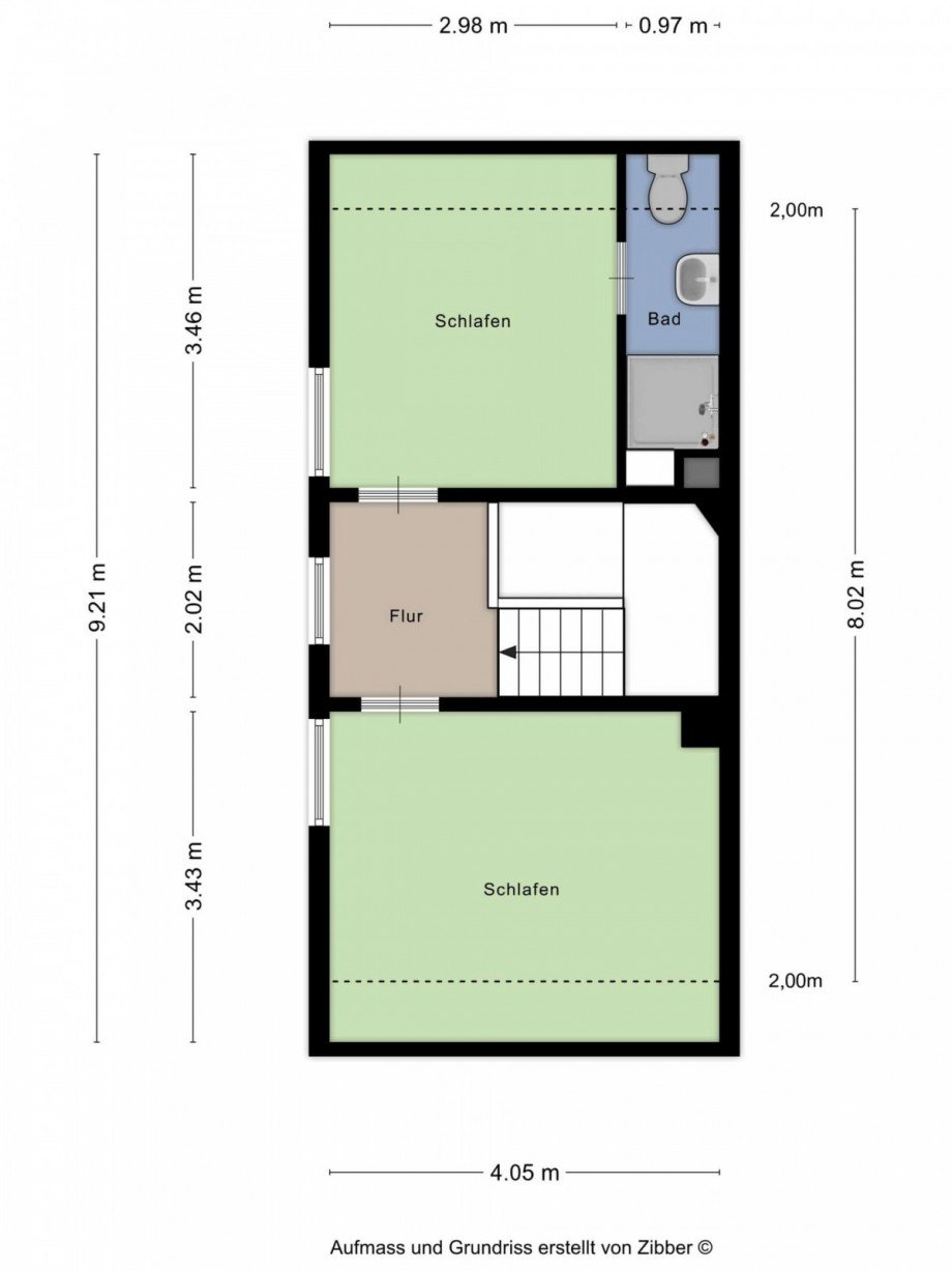 Grundriss Vorderhaus rechts OG Mehrfamilienhaus Oberhausen