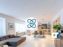 Wohnzimmer Luxuri�ses Wohnen: traumhafte Maisonette-Wohnung �ber den D�chern von Oberhausen