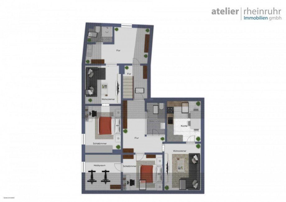 Grundriss OG Mehrfamilienhaus Oberhausen