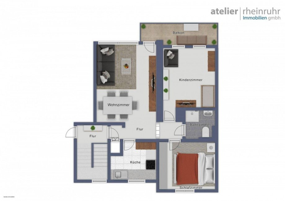 Grundriss 3. Obergeschoss Etagenwohnung Gladbeck