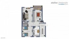 Grundriss Flotte 3,5 Zimmer-Wohnung auf 73m� mit Balkon und Garage in ruhiger Seitenstra�e von Altenessen
